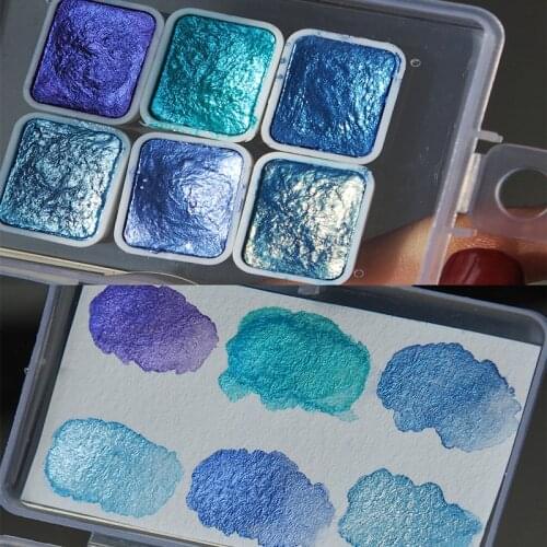 Nail Solid Pigment Watercolor Blue Purple Manicure Decor Metallic Paint Draw Chrome Glitter Powder Flowers Decor Nail Pigment