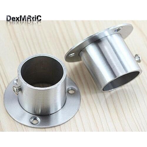 5pcs 19mm/22mm/25mm/32mm Thickened Stainless steel Wardrobe Flange Seat Rod Tube Bracket with Expansion screw