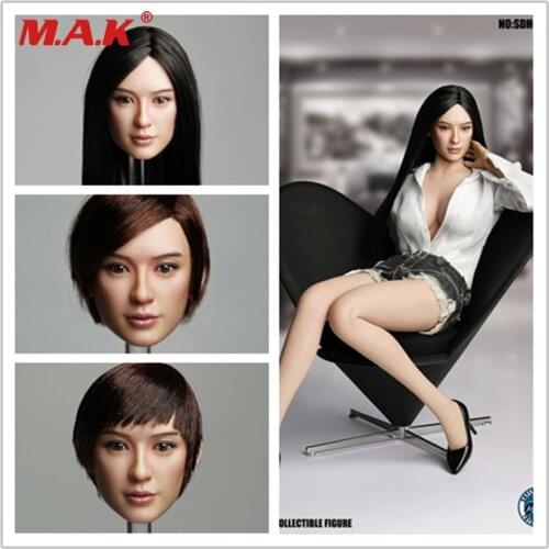 In Stock 1/6 Scale SDH013 Female Figure Accessory Sun Li Head Sculpt Carved Model for 12 inches female Body Action Figure