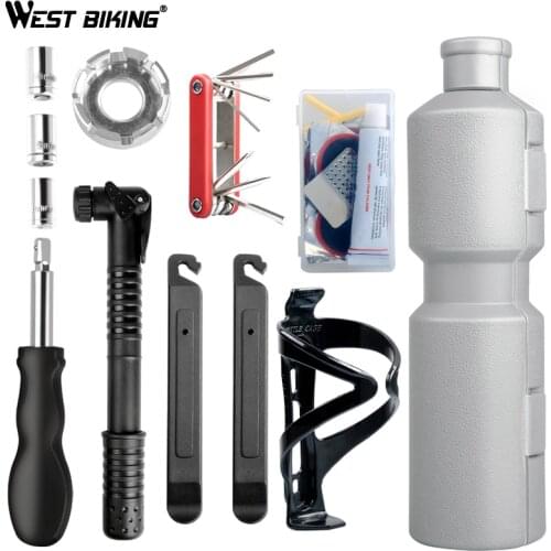 WEST BIKING Bike Tool Set Capsule Box Bottle Bags Stainless steel Repair Tools Kit Set Tire Repair Kits Bike Boxes Bicycle Tool