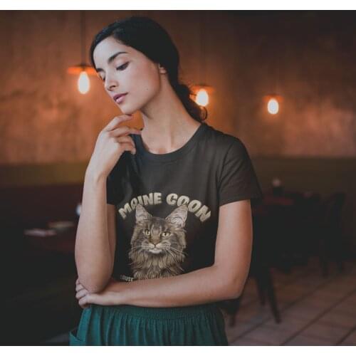 Maine Coon T-Shirt Kopie Von Funny Maine T Shirt 100 Cotton Large size Women tshirt Graphic Ladies Tee Shirt