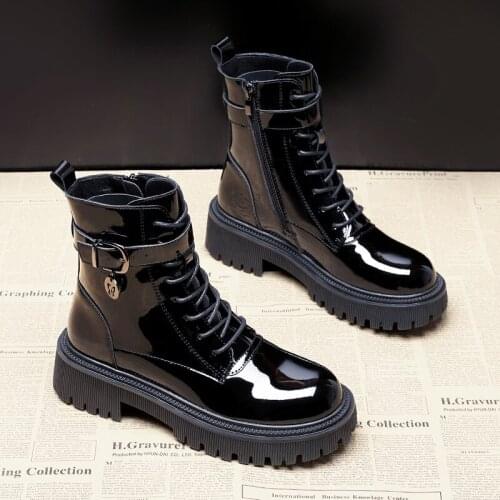 2021 New Arrivals Soft Leather Ankle Boots Women Comfortable Mid Heels Boots for Ladies Spring Autumn Women Shoes Size35-40