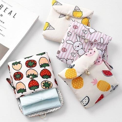Women Girls Coin Purse Travel Pouch Sanitary Napkin Storage Bag Cute Large-Capacity Organizer