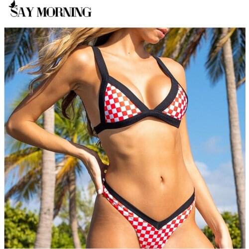 SAY MORNING 2021 New Stitching Bikini Sexy Two-piece Womens Swimsuit Beach Swimming Suit Broadband Bikini Bathing Suits