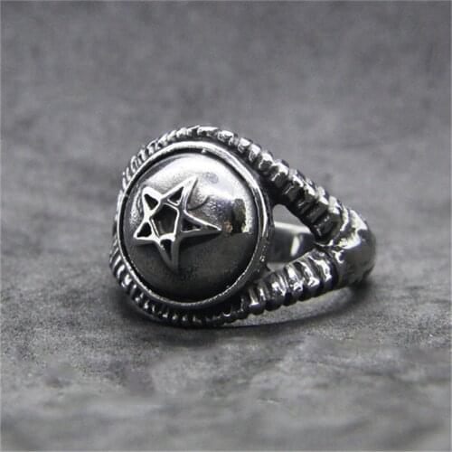 1pc Newest Design Star Ring 316L Stainless Steel Jewelry Hiphot Style Elephant Cool Pentagram Ring