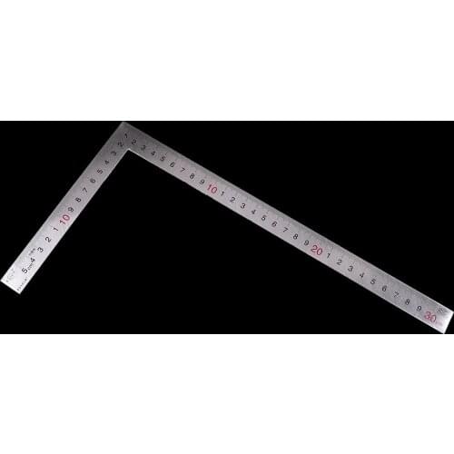 1pc Modern Straight Stainless Steel 90 Degrees Angle Metric Try Mitre Square Ruler 150x300mm School Office Stationery