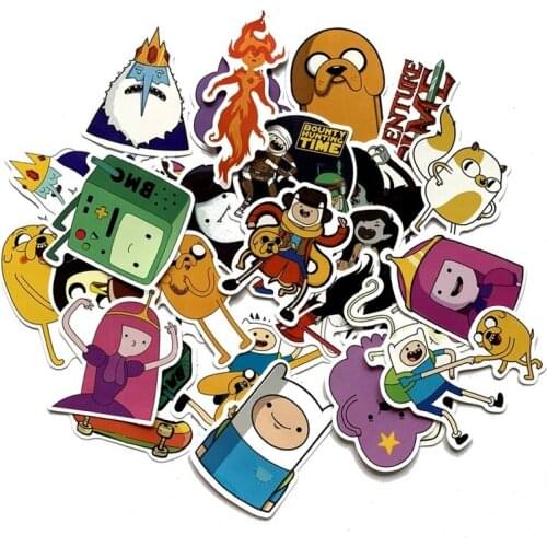 10 Sets=300PCS Adventure Time Stickers, Suitcase, Skateboard Electric Car, Waterproof PVC Stickers