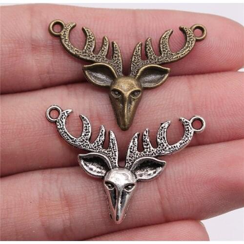10pcs 33x24mm Pendant Deer Elk Elk Deer Charm Pendants For Jewelry Making Antique Silver Color Deer Pendants