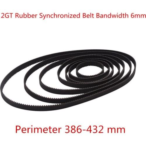 10pcs Cycle 386-432mm GT2 Closed-loop Synchronization Belt Rubber 2GT 6mm 3D Printer Parts Synchronization Belt Parts
