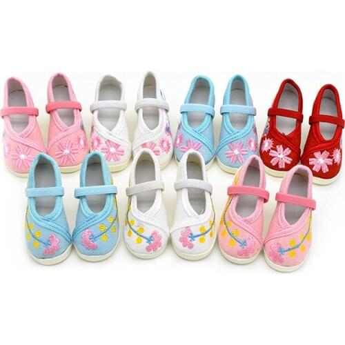10Pcs BJD shoes 7.5cm doll accessories 3 point baby low root embroidered shoes BJD3 point doll high heels