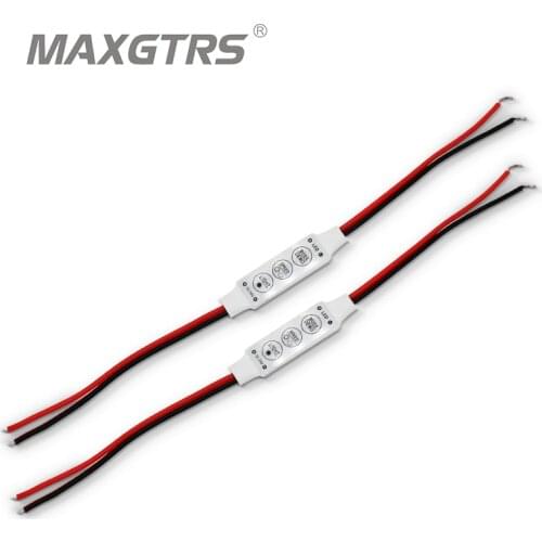 2x Mini Single Color LED Light Dimmer Controller 3keys for 2835 3528 5050 3014 LED 5-30V Flexible Car Led Strip DRL Light