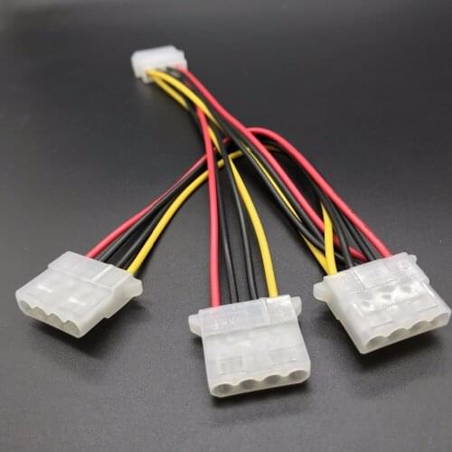 3 Way 1 to 3 Molex Splitter Cable PC Power LP4 PSU Adaptor Lead ship By DHL
