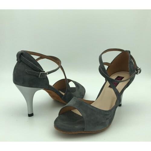 7.5cm heel Latin Dance Shoes For women Salsa shoes pratice shoes comfortable latin shoes 6291GRS low heel high heel available