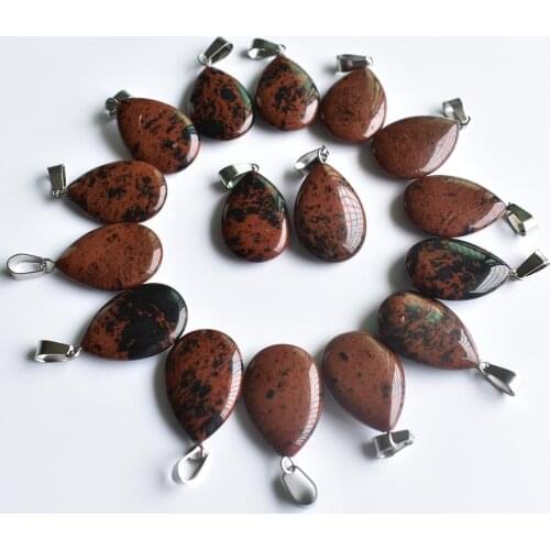 Free shipping 24pcs/lot wholesale high quality Natural golden swan water drop shape pendants Charms fit Necklaces jewelry making