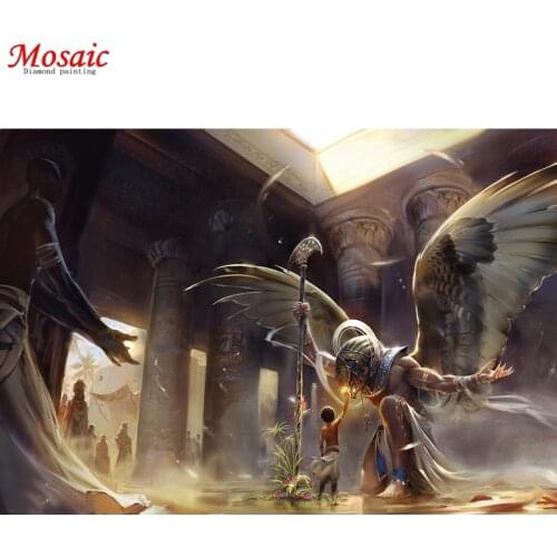 Diamond Embroidery Fantasy art,Gods,wings,Full Square Picture Mosaic Rhinestone Home Decoration Diamond Painting egypt art