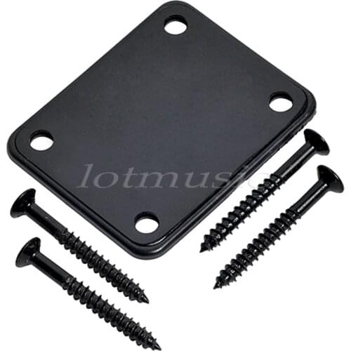 Black Neck Plate w/ Screw Fits for Fender Strat Tele Guitar Replacement