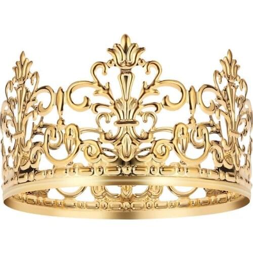 Crown Cake Topper Tiara Gold Color Decoration Cake Decorative Elegant Wedding Cake Princess Birthday Decoration Party Supplies