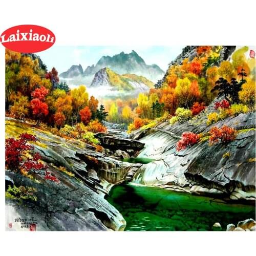 Diy Diamond Painting beautiful forest tree lake Diamond Embroidery Full square round drilling 5d Diamond Mosaic kits painting
