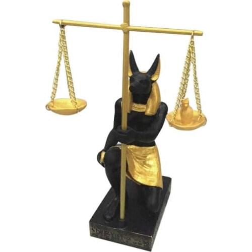 WU CHEN LONG Ancient Egypt Balance Judge Anubis God Statue Resin Crafts Dog God Art Sculpture Home Decoration Souvenirs R2924