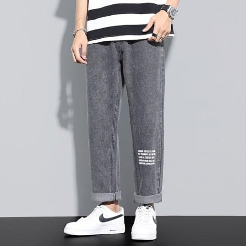 Brand Jeans Mens Straight Barrel Loose Tide Brand Cotton Wide-legged Casual Trousers Mens Autumn Jeans for Men Pants