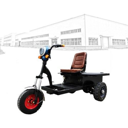 Electric Tricycle Yard freight tractor trailer small volume power large solid tire cornering steering