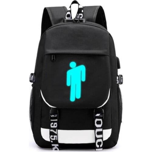 New Canvas Print USB Charging Port Functional Backpack For Boys Hip Hop Teenager School Bag Style Cool Travel Mochila