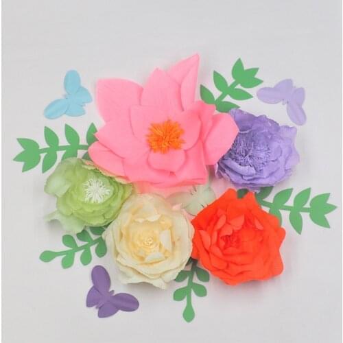 2018 Giant Crepe Paper Flowers Backdrop Flowerwall Wall Decor Wedding Arch Handcrafted Flowers Artificial Flowers Wall Hanging