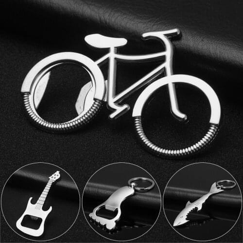 Go Swing Beer Opener Guitar Beer Bottle Can Opener Alloy Hangings Ring Keychain Tools Household Gifts Keychain Bottle Opener