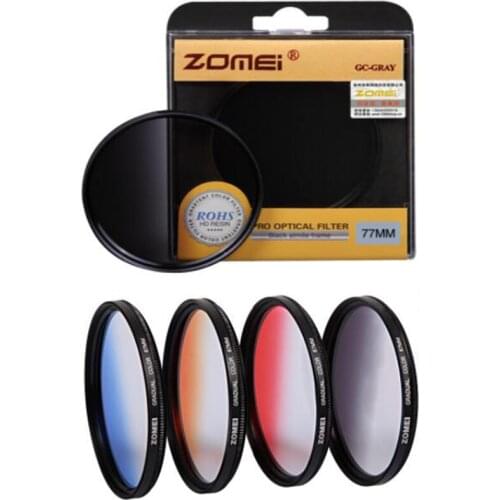 Zomei Graduated Color Filter ND Gradual Gray Blue Orange Red Lens Filter kit for canon nikon SONY 52/55/58/62/67/72/77/82mm