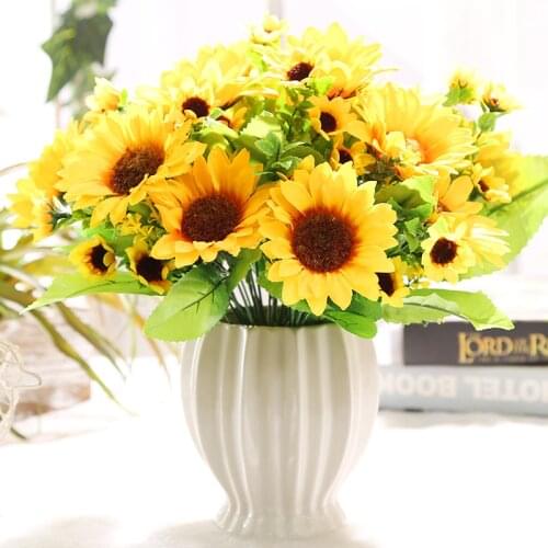 Artificial Sunflower Simulation Sun Flower Gerbera Daisy Living Room Party Decoration Flower Shooting Prop Christmas