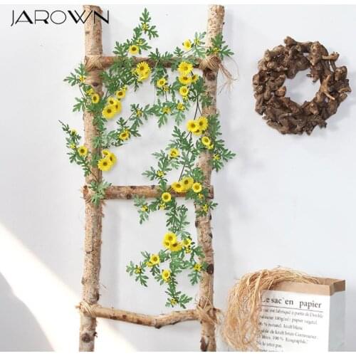 JAROWN Artificial Daisy Vines Flowers Wedding Decor Sunflower Rattan Fake Plants Leaves Garland DIY Home Garden Fence Decoration