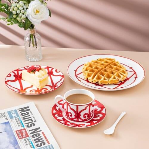 Coffee Cup Bone China Dinner Plates Porcelain Tea Cup Set Plates Dinner Serving Tableware Dishes & Plates Wedding Decoration