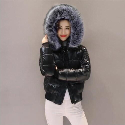 Fake fur 2021 New Glossy Waterproof Winter Jacket Women Parkas Female Hooded Thick Loose Casual Jacket Warm Winter Coat Women