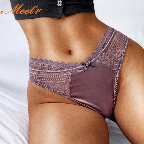 Meet'r Women Sexy Lace Panties Seamless Thong Transparent Hollow Out Underwear Low-Waist Lingerie Temptation G-String 5 Color