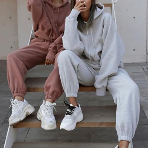 Fashion Tracksuit 2 Piece Women Set Casual Oversized Hoodies Sweatshirt Loose Sweatpants Autumn Women Outfits Joggers Sport Suit