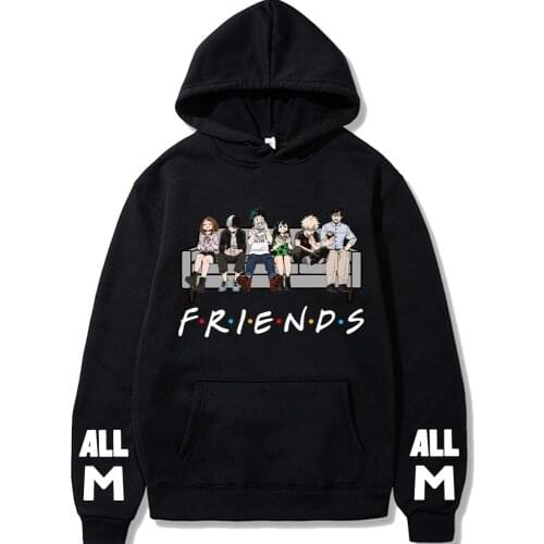 Boku No Hero Academia Friends Printed Long Sleeve Harajuku Hoodies My Hero Academia Sweatshirt Male