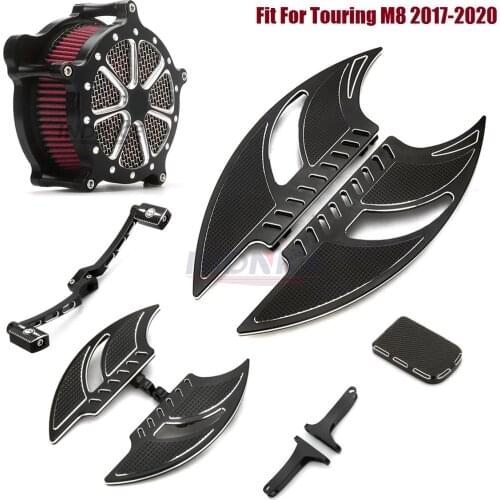 F+R Black Footboards Floorboards toe heel Shifter Levers Brake Pedal cover Air Cleaner breather For harley 2017-2020 FLHTCU Elec
