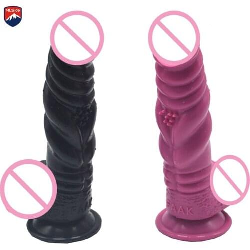 MLSice New Large Silicone Dildo Suction Cup Sex Toys Animal Penis Sex Toys Female for Woman G-Spot Clitoris Thread Points Dildos