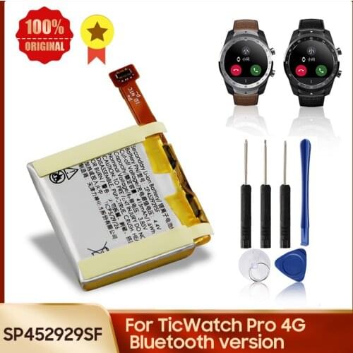 Original Replacement Battery SP452929SF for TicWatch Pro 4G / Bluetooth Version Genuine Battery +tools 415mAh