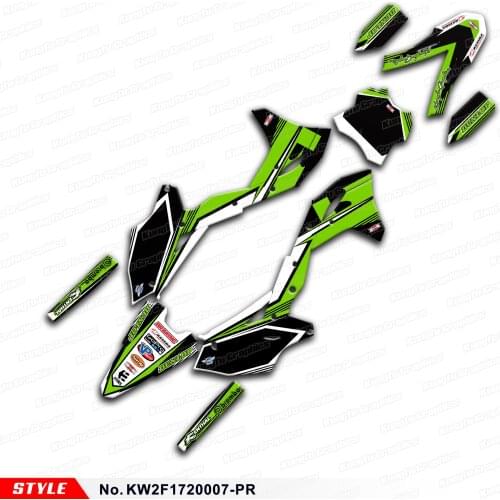 Aftermarket Dirt Bike Vinyl Wraps MX Graphics Sticker Kit for KX250F KXF 250 2017 2018 2019 2020, Style No.KW2F1720007-PR