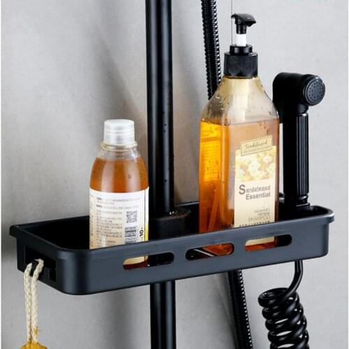 Adjustable Shower Caddy Over The Shower Bar No Drill No Rust Bathroom Shelf Organizer for Shower Head,Shampoo,Soap Holder