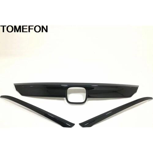 TOMEFON For Honda Accord 2018 2019 10th Front Rear Upper Grill Center Logo Head Light Eyelid Eyebrow Cover Trim Accessories ABS