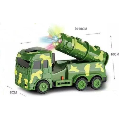 Military Electric Simulated State Intercontinental Army Car Universal Wheel Light Music Children Cars Plastic Educational Toy