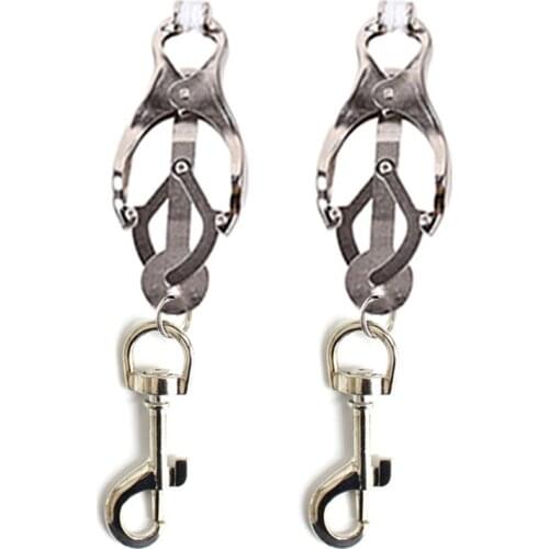 1 Pair Women Nipple Clamps With Metal Chain BDSM Sex Toys Small Bell Steel Labia SM Boobs For Women Comfortable Orgasm