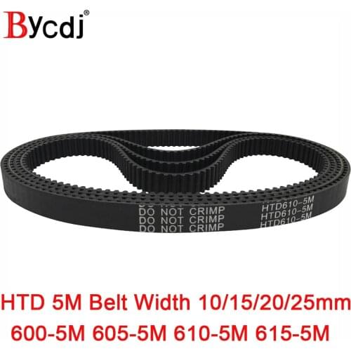 Arc HTD 5M Timing belt C=600/605/610/615 width10/15/20/25mm Teeth 120/121/122/123 synchronous Belt 600-5M 605-5M 610-5M 615-5M