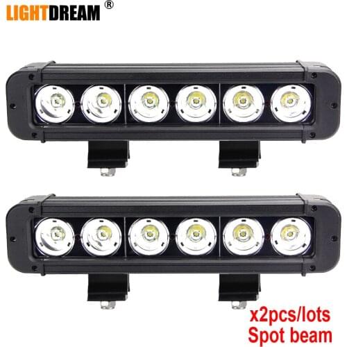 11' inch 60W led light bar Single Row IP67 Waterproof Spot Narrow beam 60W Led Work Lights x2pcs