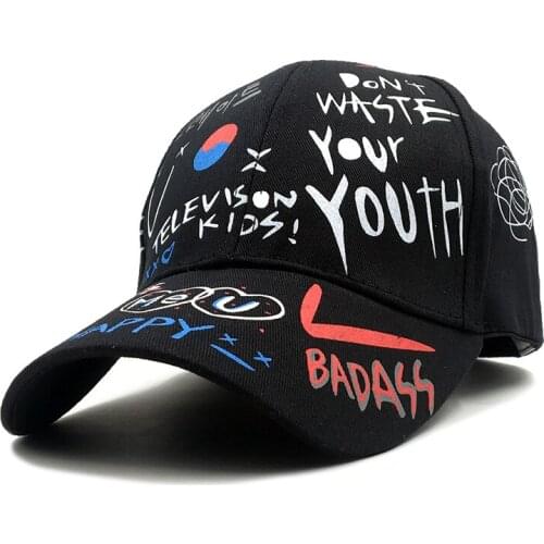 2020 Outdoor Snapback Smiley alphabet graffiti personality baseball cap men and women fashion casual wild sun hat