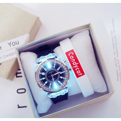 2020 Luminous Personalized Rhinestone Ladies Watch Fashion Trend Student Female Watch jelly Quartz Watch orologio donna