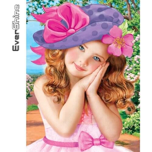 Evershine Diamond Painting Portrait 5D DIY Cross Stitch Kits Diamond Embroidery Girl Full Drill Square Mosaic Handmade Hobby