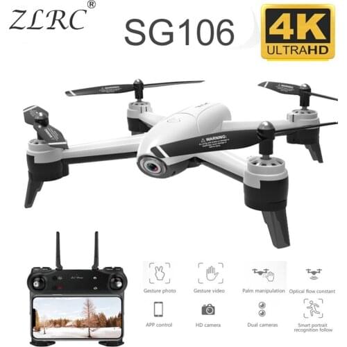 SG106 WiFi FPV RC Drone with Dual Camera 720P 1080P 4K Aerial Video Wide Angle Optical Flow RC Quadcopter Helicopter Kid Toy E58
